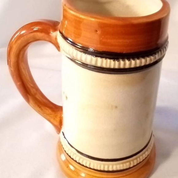 VTG Miniature Stein Glazed Ceramic Made in Japan Hand Painted Indian Headdress - Picture 3 of 6